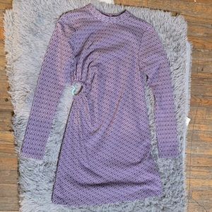 Dress with diamond pattern detail.  In white and black.